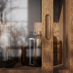 Measurement Illustration - TONSTAD cabinet with sliding glass doors