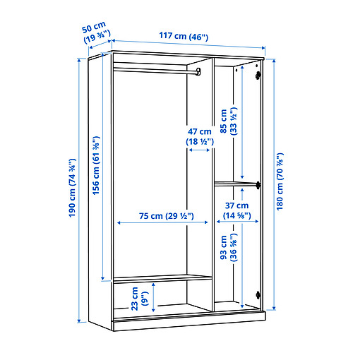 BRIMNES, closet con 3 puertas. 8 de 8 abrir diálogo