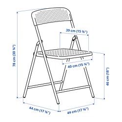Ilustración de medidas - TORPARÖ silla, exterior