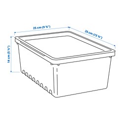 Measurement Illustration - UPPSNOFSAD storage box with lid