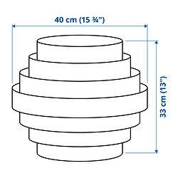 Measurement Illustration - DYKARKLOCKA pendant lamp shade