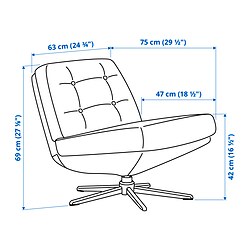 Measurement Illustration - DYVLINGE swivel chair