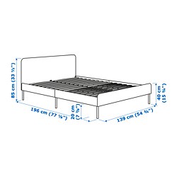 Ilustración de medidas - SLATTUM cama Full tapizado