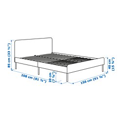 Measurement Illustration - SLATTUM upholstered bed Queen