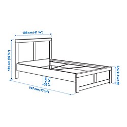 Measurement Illustration - FÅGELFJÄLLET bed frame