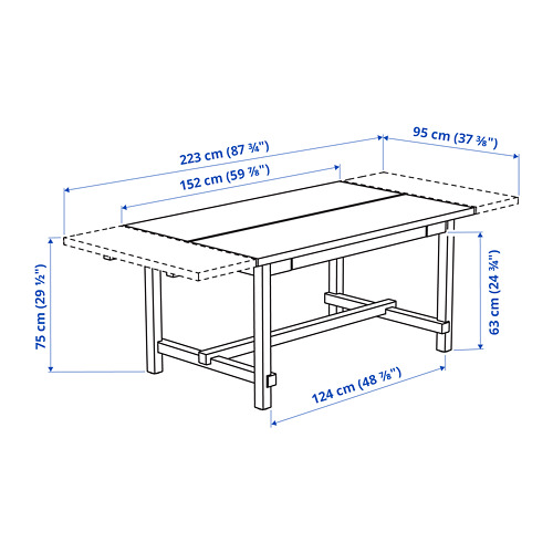 NORDVIKEN / SKOGSTA, Extendable table and 4 chairs. 5 of 6 open dialog