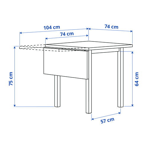 NORDVIKEN, drop-leaf dining table. 7 of 7 open dialog