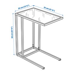 Ilustración de medidas - VITTSJÖ soporte para portátil