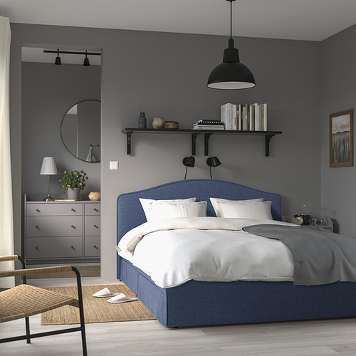 RAMNEFJÄLL, upholstered bed frame. 2 of 13 open dialog