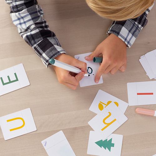 UNDERHÅLLA, cards with letters, numbers, signs. 5 of 6 open dialog