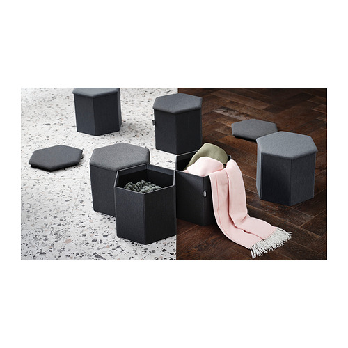 KJUGE, ottoman with storage. 9 of 11 open dialog
