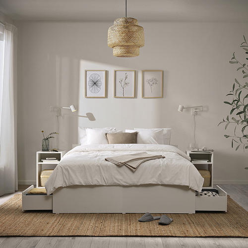 VIHALS, bed frame with 4 storage boxes. 2 of 8 open dialog