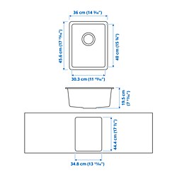 Measurement Illustration - KILSVIKEN sink