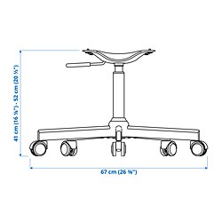 Measurement Illustration - MALSKÄR chair frame, swivel