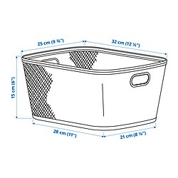 Ilustración de medidas - SLÅTTERÄNG canasta de almacenamiento