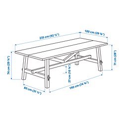 Measurement Illustration - SKOGSTA dining table