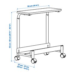 Ilustración de medidas - LÅNESPELARE soporte para computadora+estante