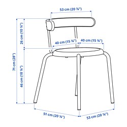 Measurement Illustration - YNGVAR chair