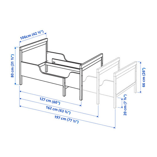 SUNDVIK, armazón de cama extensible. 2 de 5 abrir diálogo