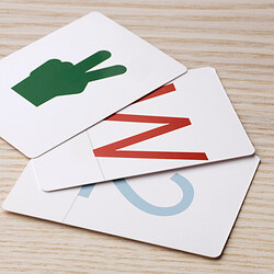 UNDERHÅLLA cards with letters, numbers, signs