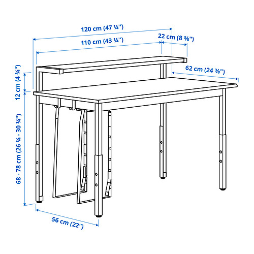 UTVISNING, gaming desk with shelf. 9 of 9 open dialog