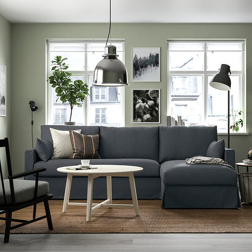 HYLTARP, 3-seat sofa with chaiselongue right. 2 of 6 open dialog