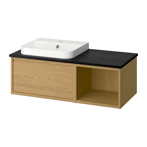 ÄNGSJÖN / BACKSJÖN, Bathroom vanity with drawers and sink. 1 of 8 open dialog
