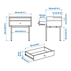 Measurement Illustration - RÅDMANSÖ nightstand