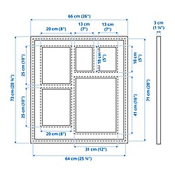Measurement Illustration - RÖDALM frame for 5 pictures