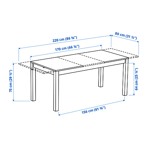 ÅLHULT, extendable dining table. 6 of 6 open dialog