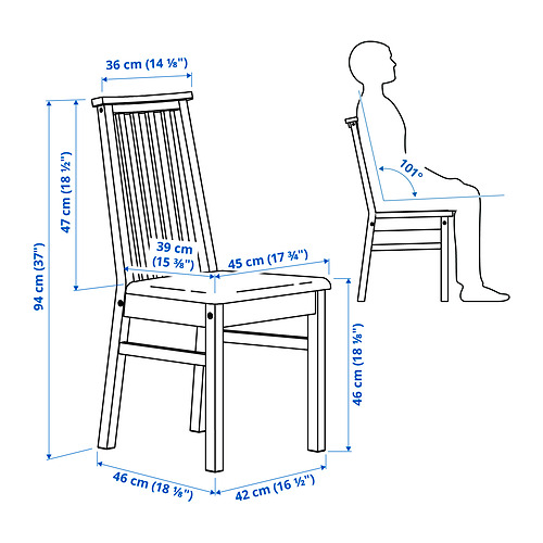 Measurement Illustration - ÅLHULT chair