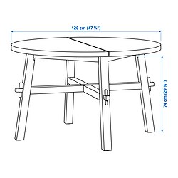 Measurement Illustration - SKOGSTA/RAMSNÄS table and 4 chairs