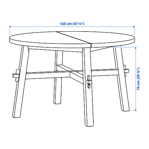 Measurement Illustration - SKOGSTA/RAMSNÄS table and 4 chairs