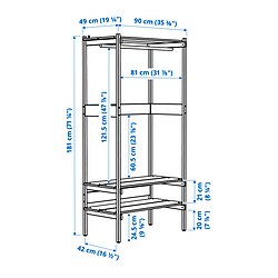 Measurement Illustration - KRONÖREN open wardrobe
