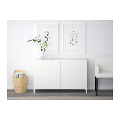 BESTÅ, sideboard with drawer runner, soft-closing. 3 of 5 open dialog