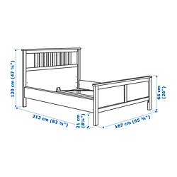 Ilustración de medidas - HEMNES cama Queen con colchón