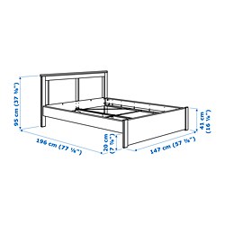 Ilustración de medidas - SONGESAND estructura de cama, 140cm