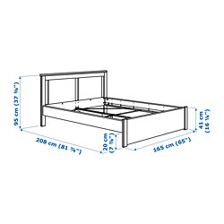 Ilustración de medidas - SONGESAND estructura de cama, queen