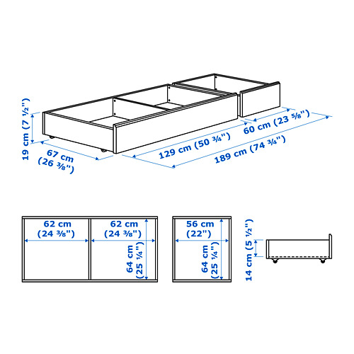 SONGESAND, caja almacenaje cama, juego 2. 6 de 6 abrir diálogo