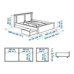 Measurement Illustration - SONGESAND bed Queen