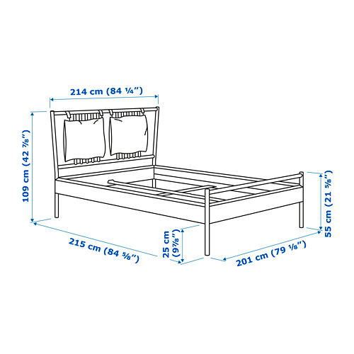 Measurement Illustration - BJÖRKSNÄS Bed King
