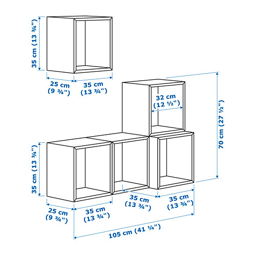 EKET, combinación estanterías de pared. 7 de 7 abrir diálogo