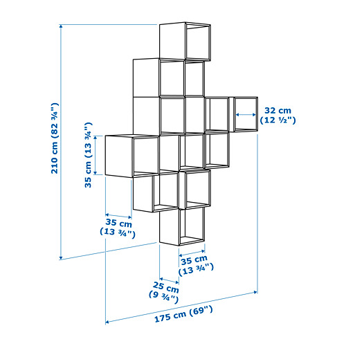 Measurement Illustration - EKET wall mounted cabinet