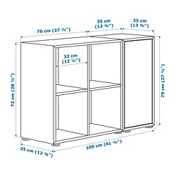 Measurement Illustration - EKET storage cabinet with door