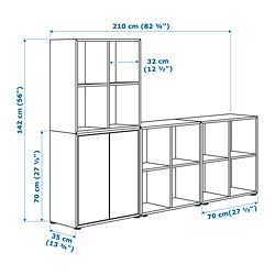 Measurement Illustration - EKET storage cabinet with 2 doors