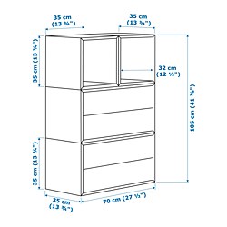 Ilustración de medidas - EKET armario de pared