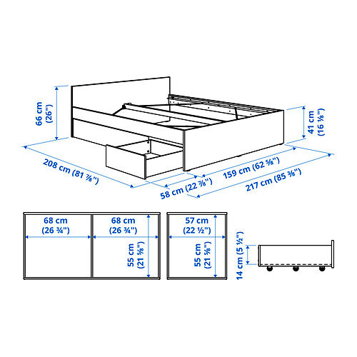 VIHALS, bed frame with 2 storage boxes. 8 of 8 open dialog
