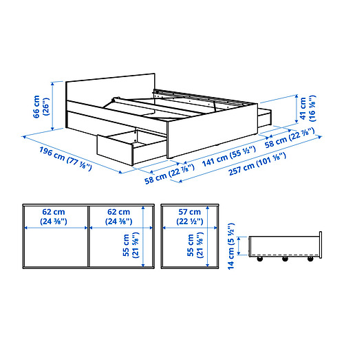 VIHALS, bed frame with 4 storage boxes. 8 of 8 open dialog