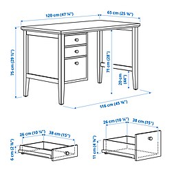 Measurement Illustration - GULLABERG/ALEFJÄLL desk and chair