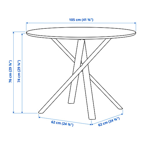 Measurement Illustration - NORRMJÖLE table